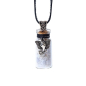Preview: Bouteille cadeau en verre et cordon avec agate bleue en dentelle et Ganesha